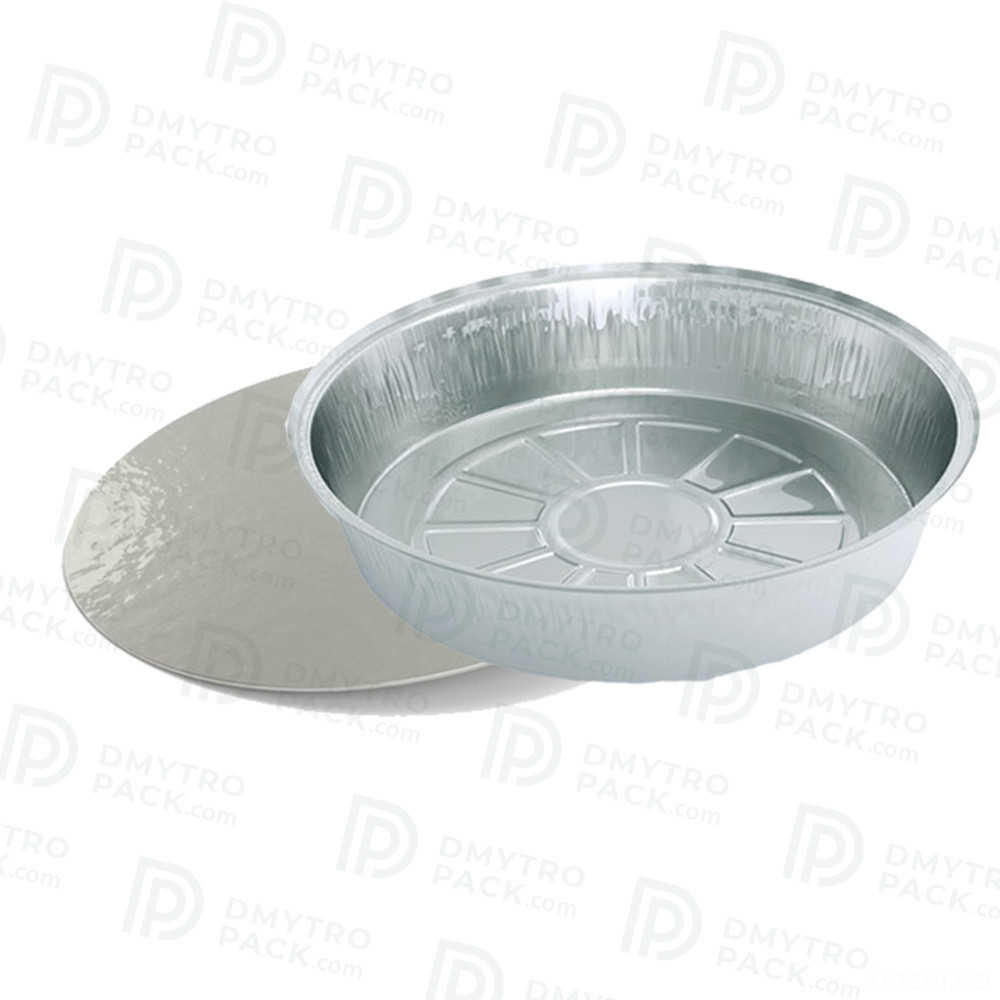 Пищевая форма 800мл из алюминиевой фольги с крышкой 185*43 мм Херсон - зображення 2