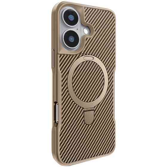 TPU+PC чехол Metal Buttons with MagSafe Carbon Ring для Apple iPhone 16 (6.1") Херсон