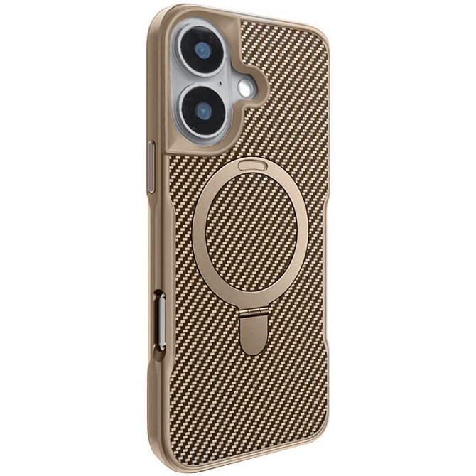 TPU+PC чехол Metal Buttons with MagSafe Carbon Ring для Apple iPhone 16 (6.1") Херсон - зображення 1