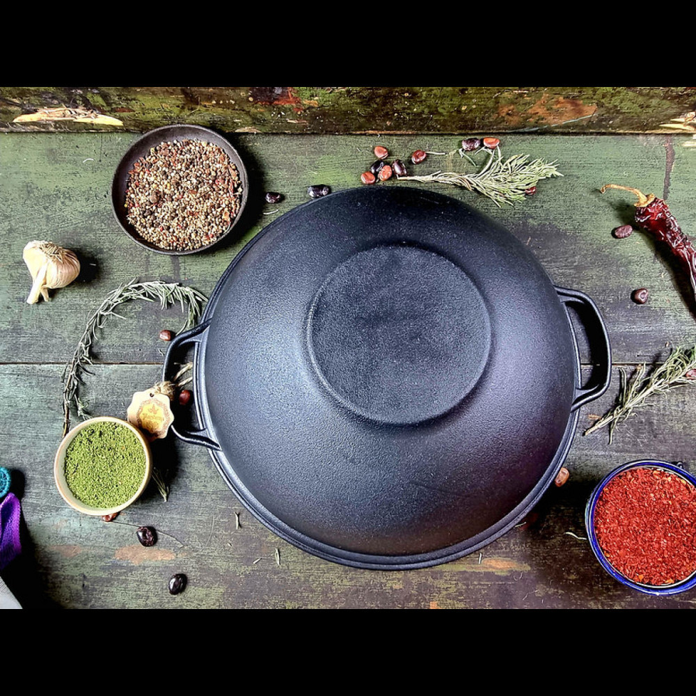 Казан чугунный WOK Maysternya с крышкой-сковородой 12л V12СР Одесса - изображение 3