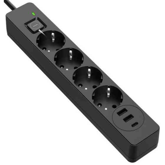 ColorWay Фільтр живлення СolorWay 4 розетки, 2USB-A,Type-C (24W) 2м Black (CW-CHE432PDB) Харків