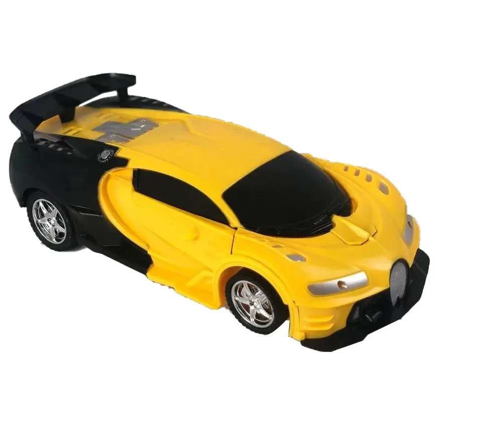 Машинка трансформер на радиоуправлении Bugatti-Robot 1:18 световые эффекты Черно-желтая Одеса - зображення 6