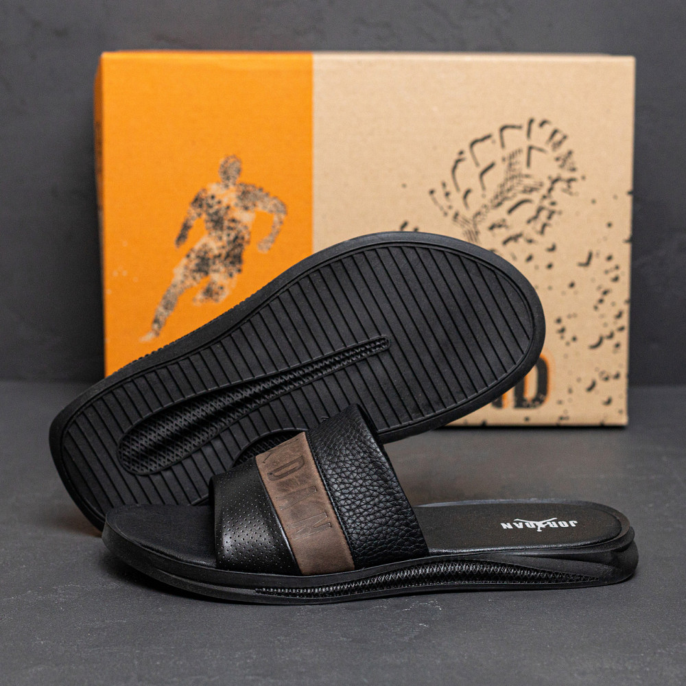 Мужские кожаные  летние шлепанцы-сланцы Jordan Київ - зображення 8