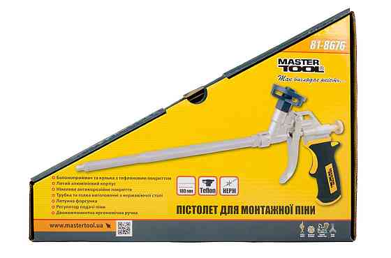 Пистолет для монтажной пены MASTERTOOL 180 мм тефлоновое покрытие баллоноприемника и иглы 81-8676 Харків