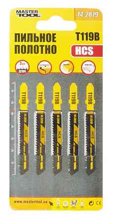 Полотно пильное для лобзика MASTERTOOL T119B 5 шт дерево/пластик быстрый прямой рез 12TPI/77 мм 14-2 Харків