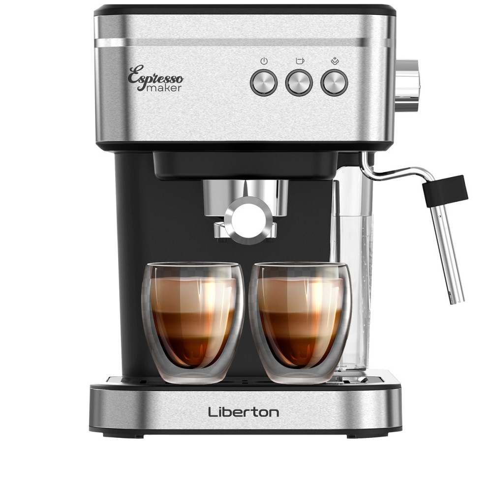 Кофеварка рожковая Liberton LСM-2204 950 Вт серебристая Київ - зображення 1