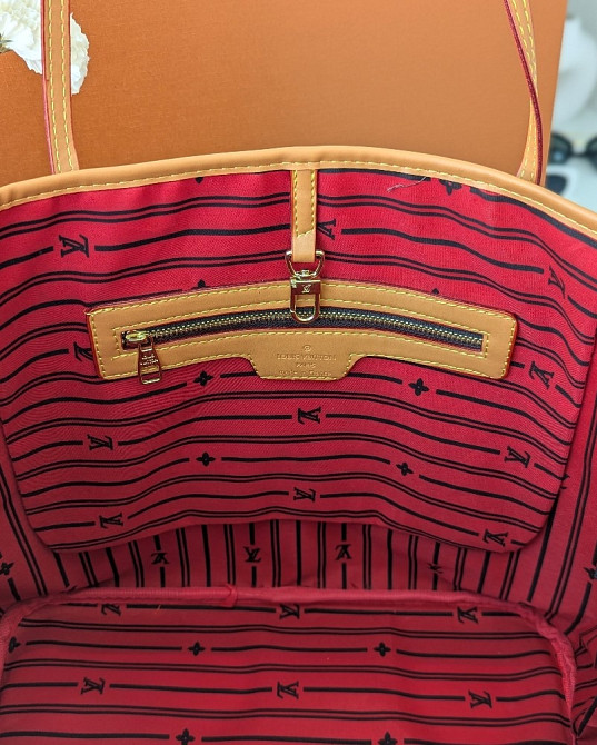 сумка на плече велика жіноча шоппер моннограм LV Louis Vuitton Neverfull ЛЮКС AN109 Київ - зображення 3