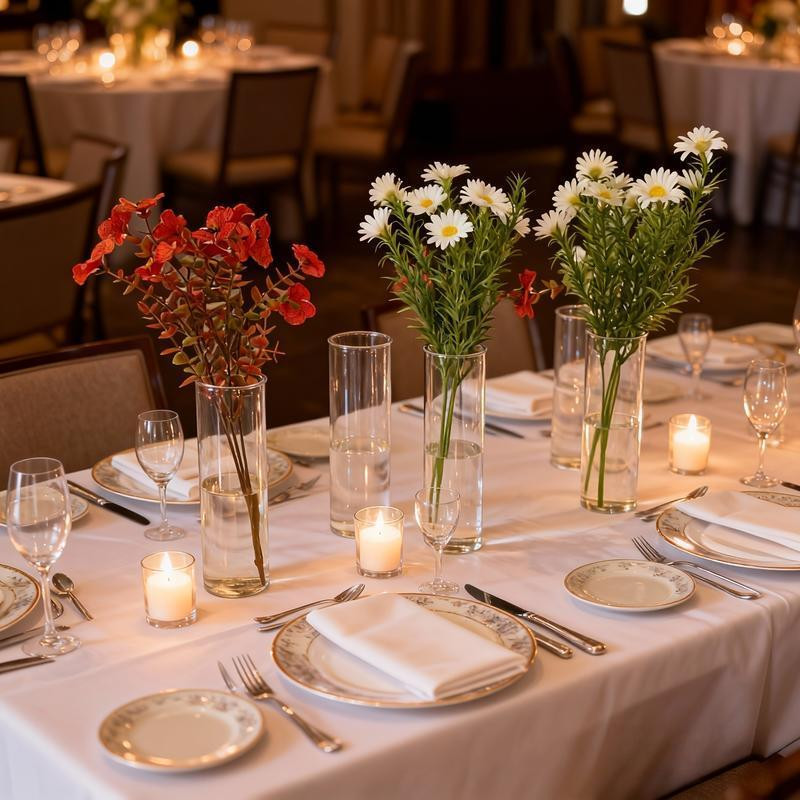 Вазы декоративные прозрачные Leeseph 18 см пластиковые, комплект 5 шт Одесса - изображение 2