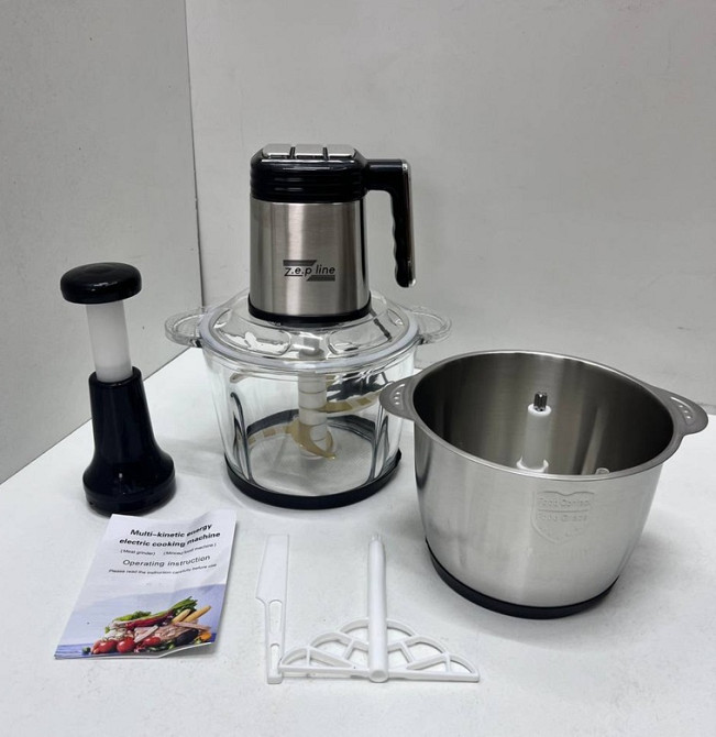 Измельчитель с 2 чашами 6 в 1 Zepline ZP-00219 3.2 л 3000 Вт серебристый Київ - зображення 5