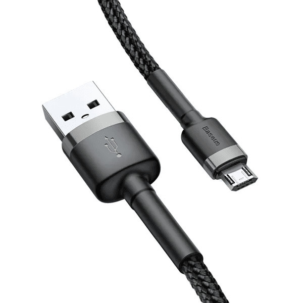 Кабель Baseus Cafule USB to Micro 2.4A 1m Gray/Black (CAMKLF-BG1) Харьков - изображение 2