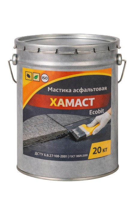 Мастика асфальтовая ХАМАСТ ЭКОБИТ ведро 20,0 кг ДСТУ Б.В.2.7-108-2001 (ГОСТ 30693-2000) Днепр - изображение 1