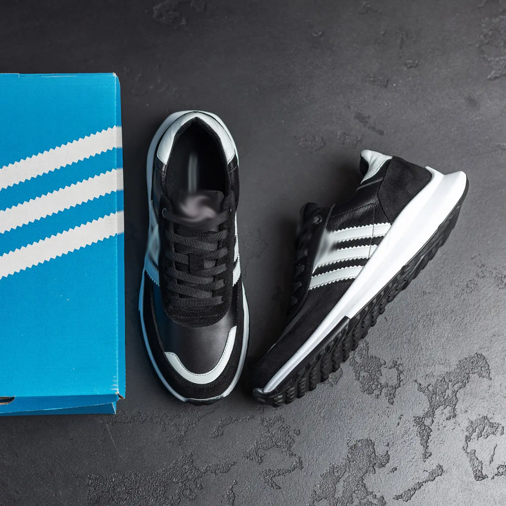 Мужские кожаные кроссовки Retropy Black Київ - зображення 10