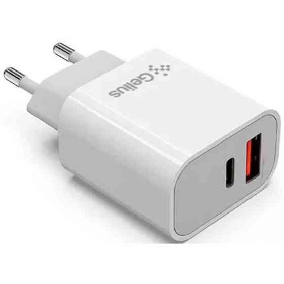 Мережевий зарядний пристрій Gelius Genesis Merge GP-HC060 GaN USB+Type-C 35W White (Код товару:41876 Харків