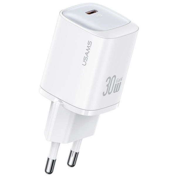 Мережевий зарядний пристрій Usams US-CC251 single USB-C PD3.0 30W 3A White (Код товару:41149) Харків - зображення 1