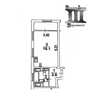 продажа 1-к квартира Киев, Голосеевский, 50000 $ Київ