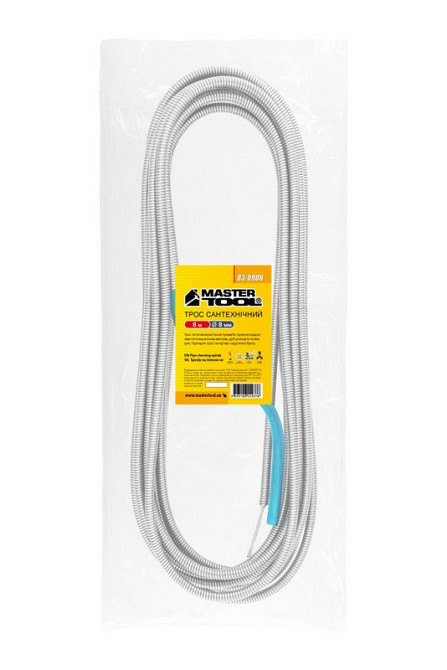 Трос для прочистки канализации MASTERTOOL Ø 8 мм 8 м 83-0908 Харьков - изображение 3