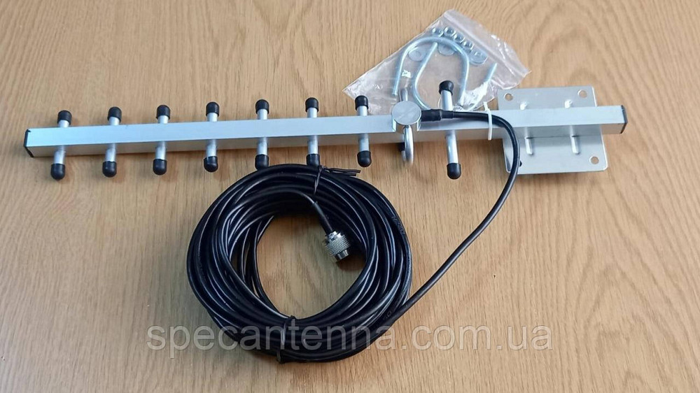 Антенна 1610-3050 МГц Yagi GJX-13 дБ, до 25 Вт, с 10 м кабеля RG-58U и N-male разъемом, 3G/4G LTE Днепр - изображение 4