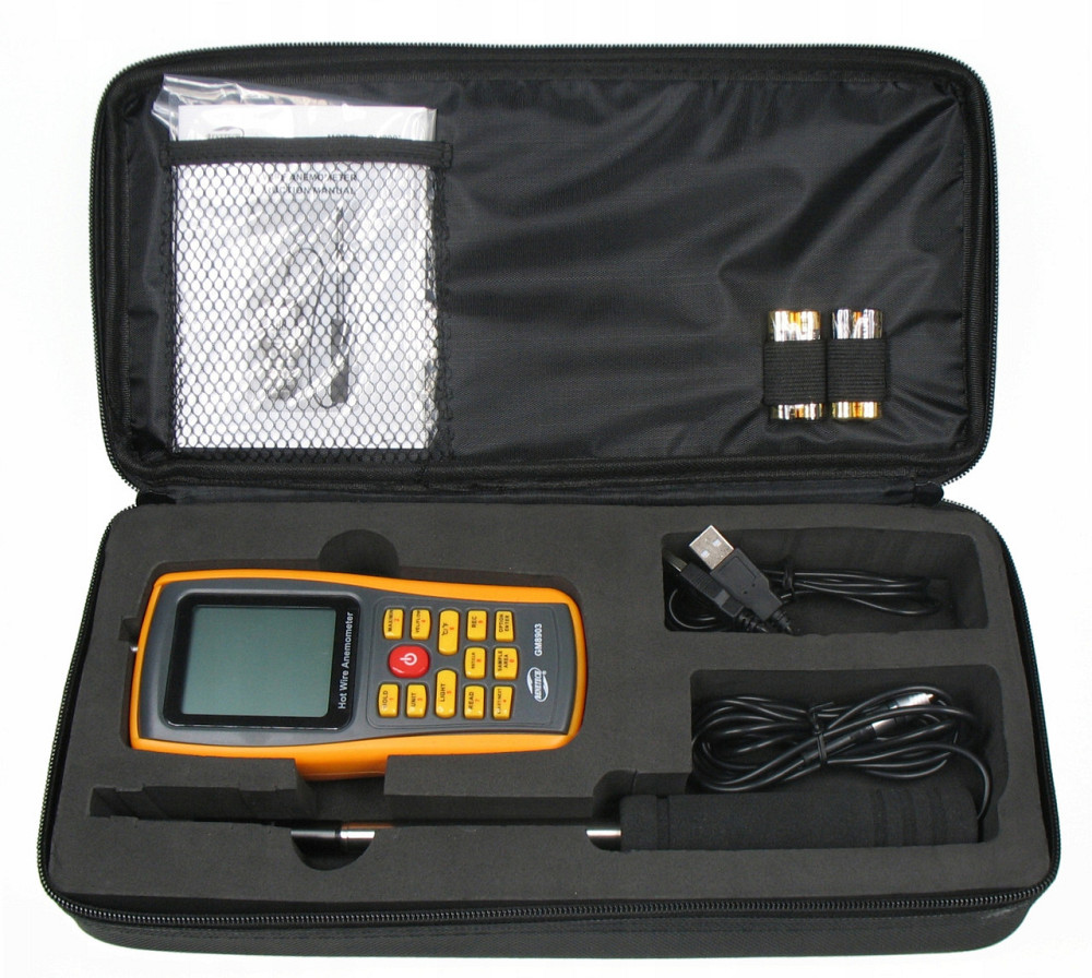 Термоанемометр профессиональный USB 0,3-30 м/с, 0-45°C BENETECH GM8903 Харків - зображення 9