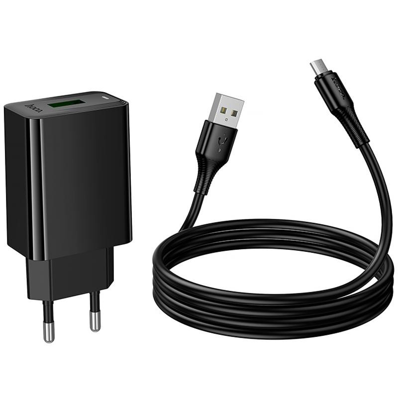 СЗУ Hoco CS92A Leader 18W+QC3.0 (1USB-A) + кабель USB to MicroUSB Херсон - изображение 6