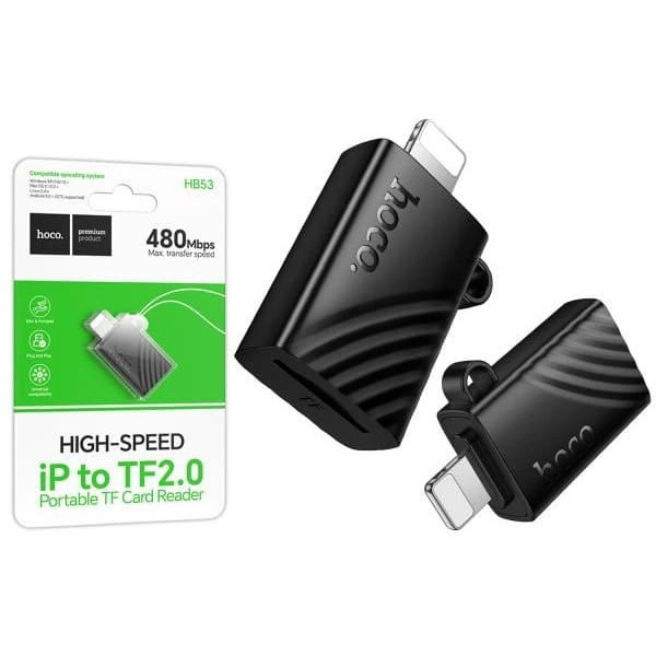 Кардрідер Hoco HB53 Lightning to TF 2.0 Black Харків - зображення 2