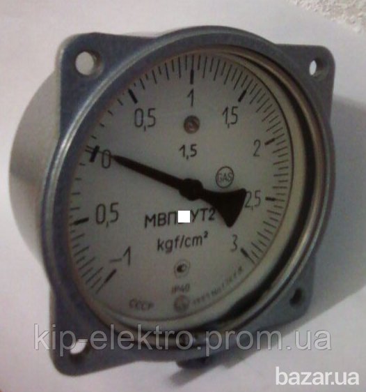Мановакуумметр показывающий МВП4-У ФОШ (МВП-4У, МВП4У, МВП 4У) - осевой штуцер (ОШ), с фланцем Киев - изображение 1