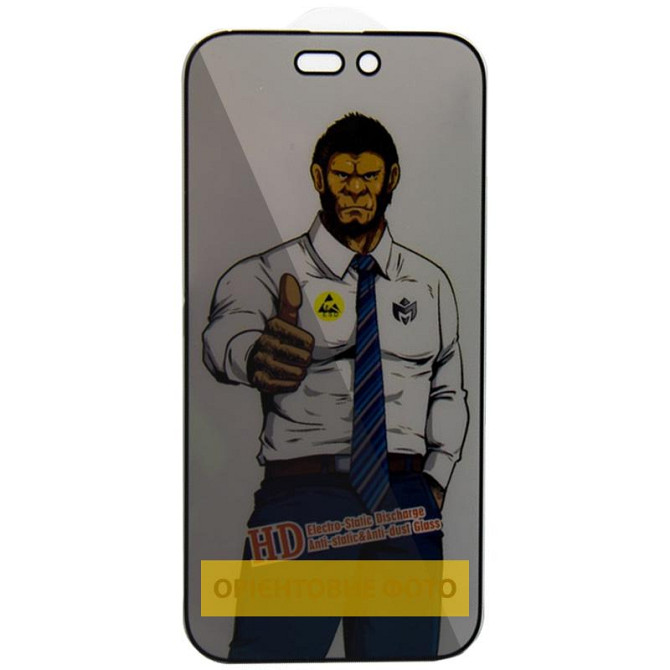 Защитное стекло Privacy 5D Anti-Static (тех.пак) для Apple iPhone 17 / 16 Pro (6.3") Херсон - изображение 1
