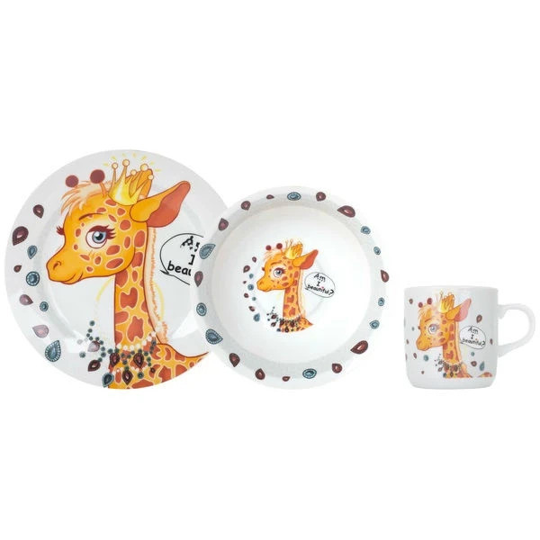 Дитячий набір посуду Limited Edition Pretty Giraffe YF6025 3 предмета Київ - зображення 1