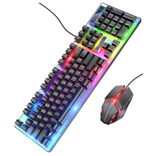 Комплект (клавіатура, мишка) Hoco GM18 USB RGB Black Харьков - изображение 1
