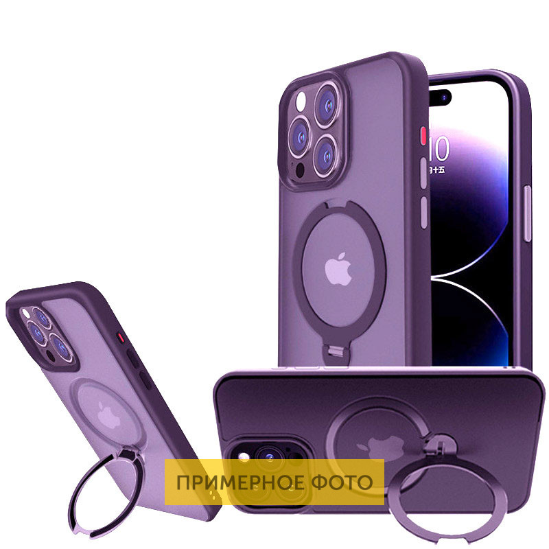 TPU+PC чехол Metal Buttons with MagSafe Colorful HQ Ring для Apple iPhone 16 Pro Max (6.9") Херсон - зображення 3
