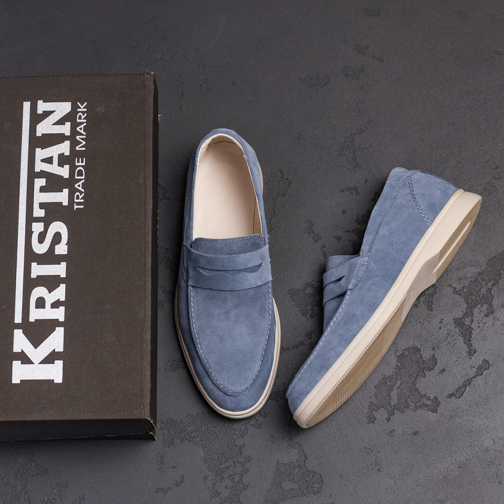 Мужские кожаные лоферы Light gray Киев - изображение 10