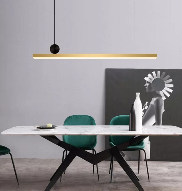 Люстра стельова LED D7056/1180-k Золото 13-150х6х118 см. Київ - зображення 1