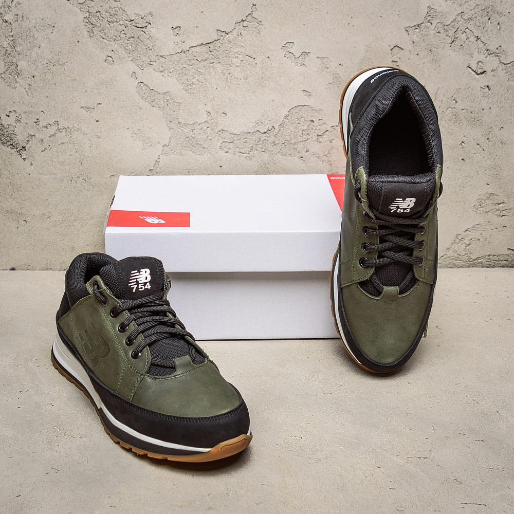 Мужские кожаные кроссовки NB Clasic Green Киев - изображение 5