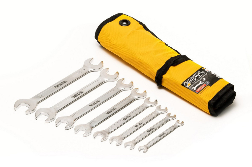 Ключи рожковые MASTERTOOL PROFI COLD STAMPED набор 8 шт (6х7-20х22 мм) CrV DIN3110 70-1108 Харків - зображення 2