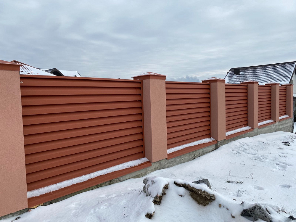 Сучасний металевий паркан - огорожа Жалюзі від виробника Херсон - изображение 11