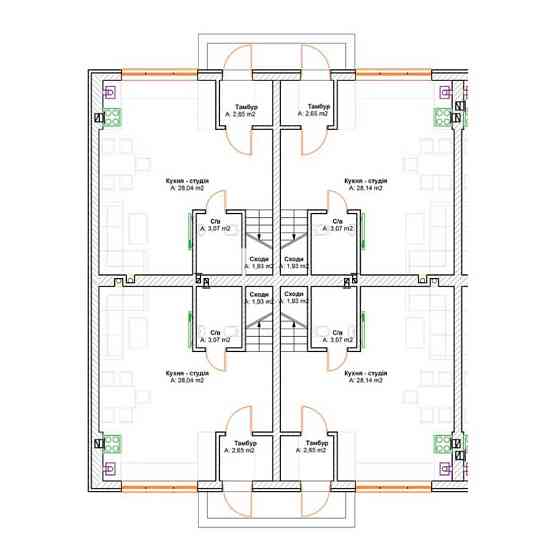 продажа 3-к таунхаус Киево-Святошинский, Гатное, 75000 $ 