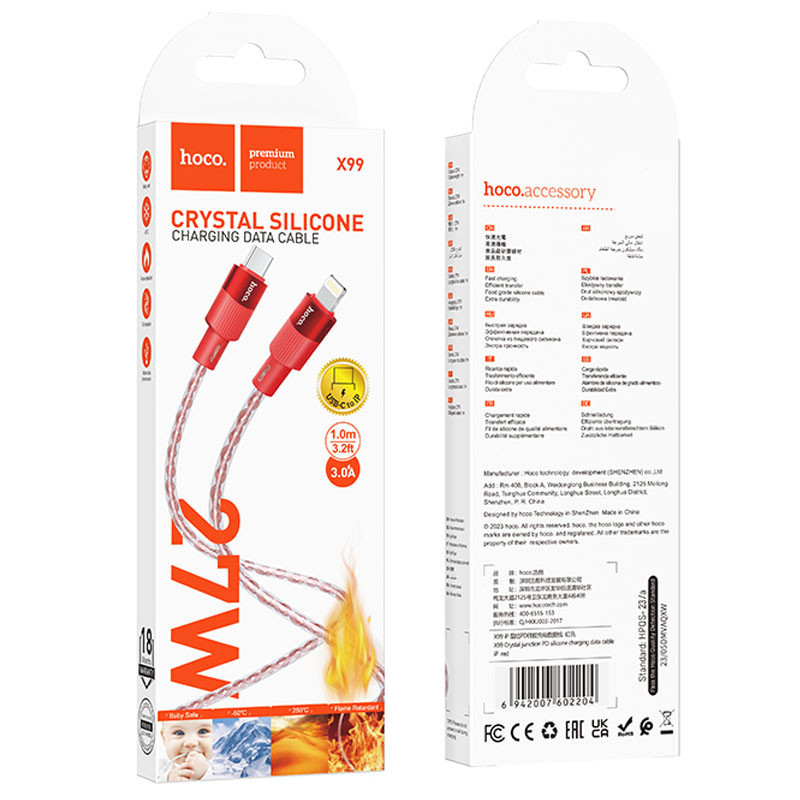 Дата кабель Hoco X99 Crystal Junction PD 27W Type-C to Lightning (1m) Херсон - изображение 12