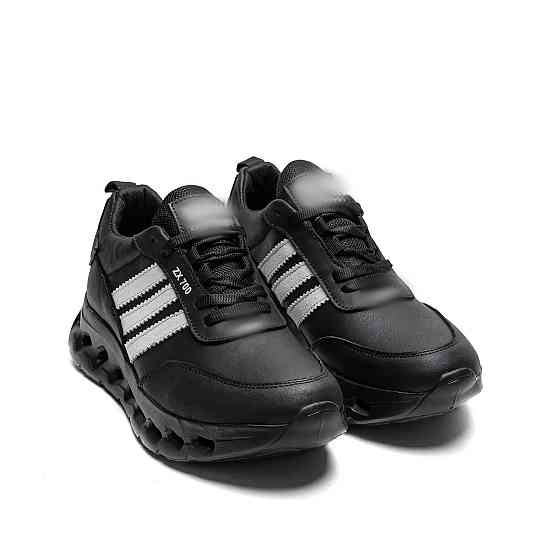 Мужские кожаные кроссовки Clasic Black Київ