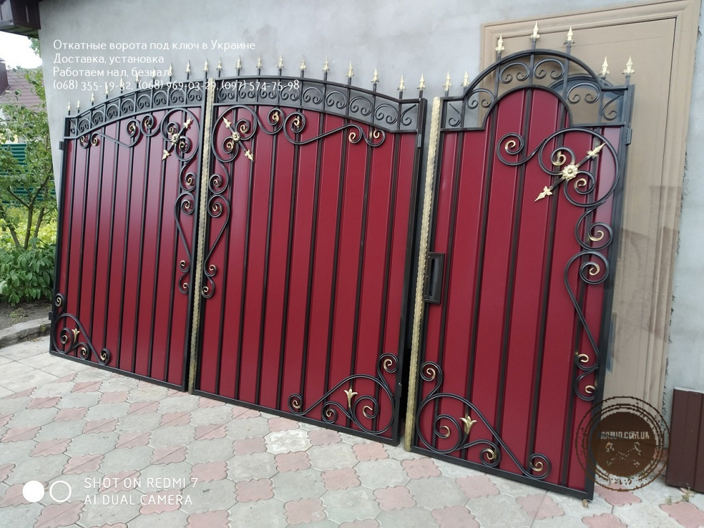 Распашные двухстворчатые металлические ворота. Откатные ворота Кривий Ріг - зображення 4