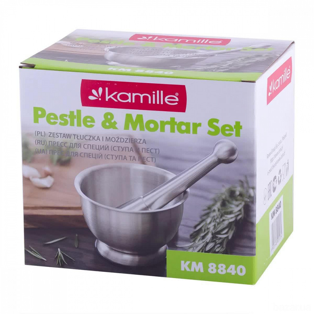 Ступа Kamille из нержавеющей стали со стальным пестиком Одеса - зображення 5