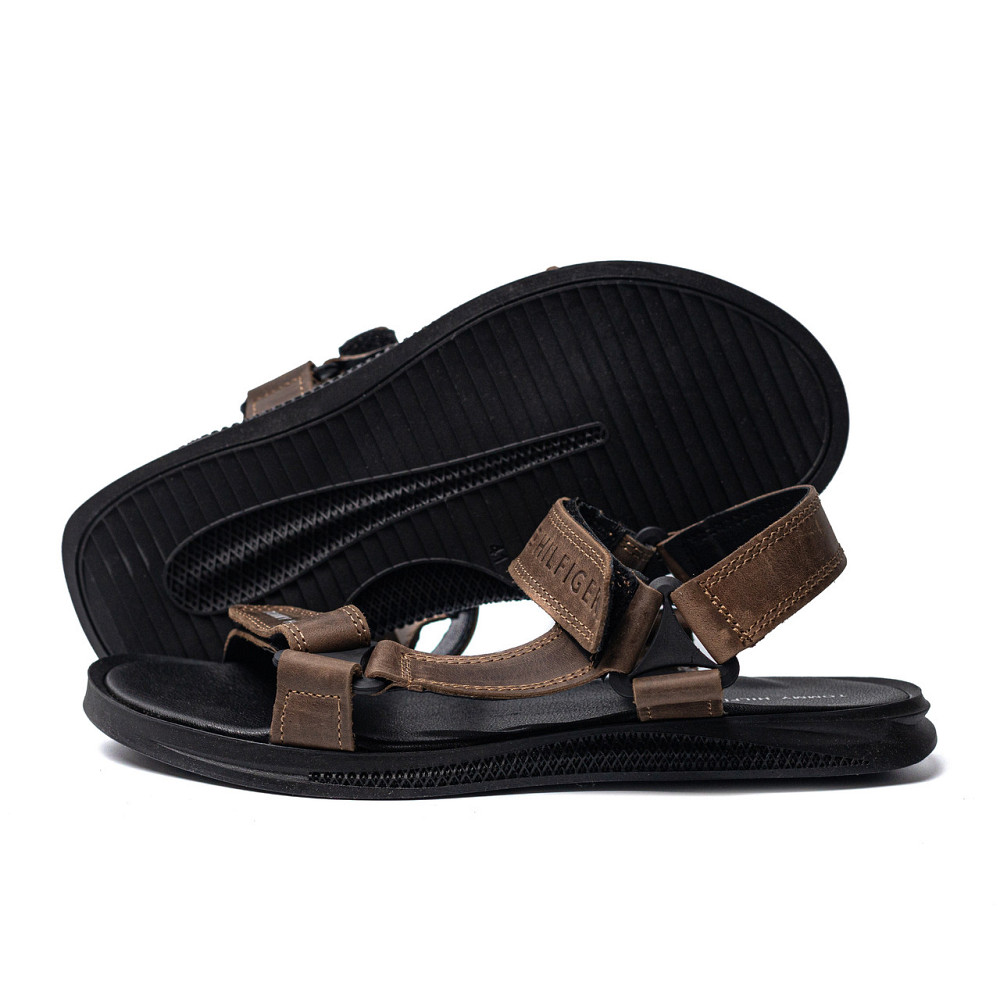 Мужские кожаные сандалии Tommy Hilfiger Olive Киев - изображение 1