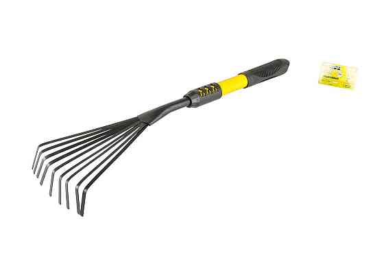 Грабли садовые веерные MASTERTOOL 9 зубьев 510х160 мм с удлиненной металлической ручкой 14-6168 Харків