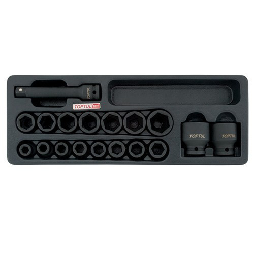 Набор головок ударных 1/2" 10-32мм + удлинитель 18ед. (в ложементе) TOPTUL GCAT1807 Харків - зображення 1