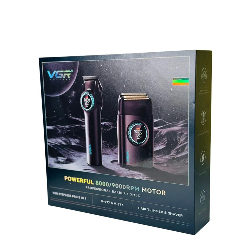 Комплект триммер та шейвер VGR 2 в 1 V-977&V-377 BLACK черный Киев - изображение 2