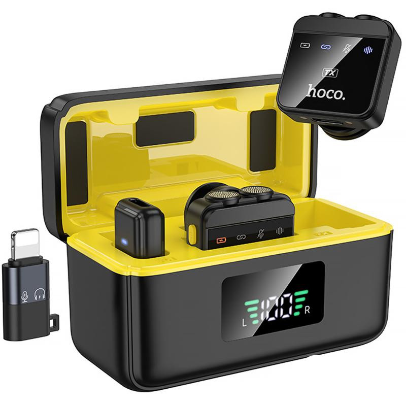 Петличный беспроводной микрофон Hoco L17 Dual-mic magnetic (Lightning/Type-C) Херсон - изображение 1