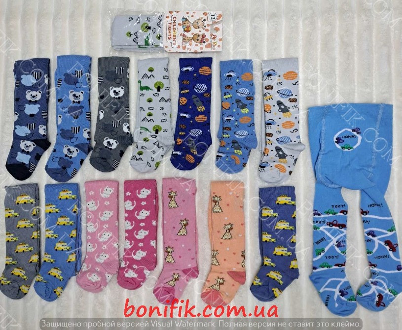 Разноцветные махровые детские колготки ТМ AfRica (размер 12) (арт. 302К) Кривий Ріг - зображення 2