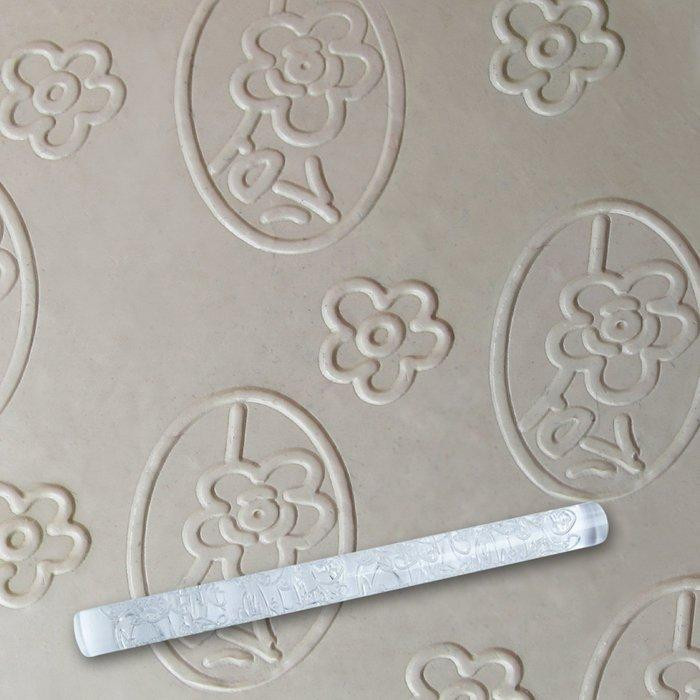 Скалка кондитерська рисунок Empire Квіточки в овалі EM-8947 29 см Киев - изображение 1