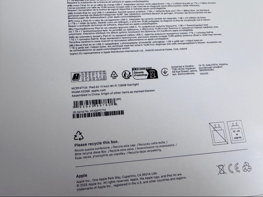 Новий. Apple iPad Air 11 2025 M3 Wi-Fi 128GB Starlight (MC9Y4) A3266 Київ - зображення 4