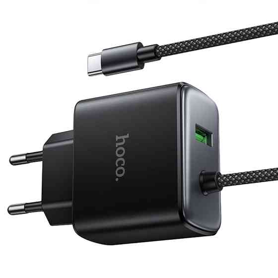 СЗУ Hoco C164A New PD30W+QC3.0 (1USB-A/1C) + встроенный кабель Type-C Херсон