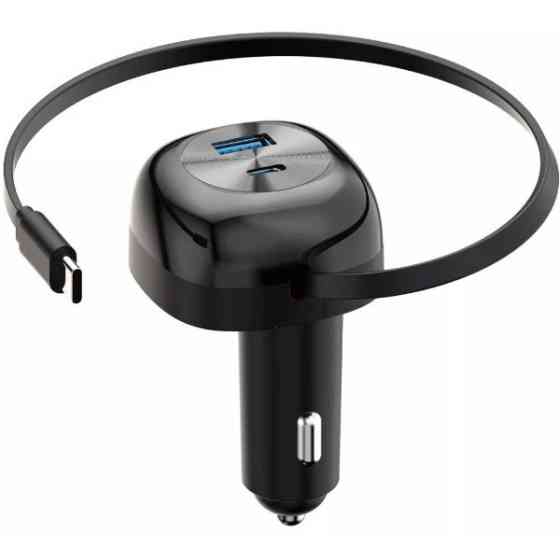 Автомобільний зарядний пристрій Proove Pulsar 65W (Type-C + USB) + Retractable Type-C Cable Black (C Харьков