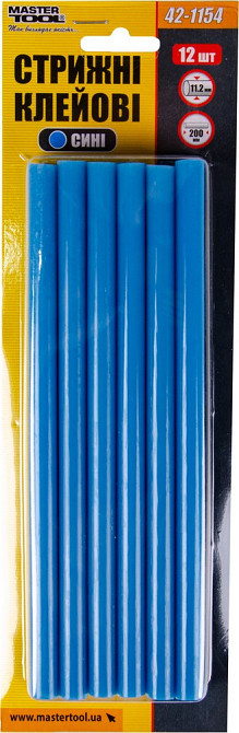Стержни клеевые MASTERTOOL 11.2х200 мм 12 шт синие 42-1154 Харків - зображення 2